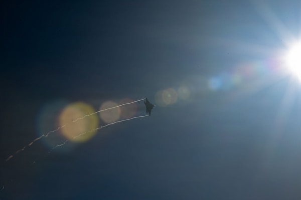 A U.S. Air National Guard F-22 Raptor assigned to the 154th Wing takes flight during exercise Sentry Aloha 26-1 at Joint Base Pearl Harbor-Hickam, Hawaii, Jan. 27, 2026.