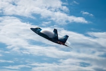 A U.S. Air National Guard F-22 Raptor assigned to the 154th Wing takes flight during exercise Sentry Aloha 26-1 at Joint Base Pearl Harbor-Hickam, Hawaii, Jan. 27, 2026.