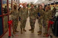 The U.S. Air Force’s 11th Wing leadership cuts the ribbon reopening the Potomac Lanes Bowling Center at Joint Base Anacostia-Bolling, Washington, D.C., Feb. 2, 2026. Contractors refurbished the facilities’ floors and restrooms, installed new ceiling fans and updated the sound system to improve quality of life through elevated on-base recreation. (U.S. Air Force photo by Staff Sgt. Jordan Powell)