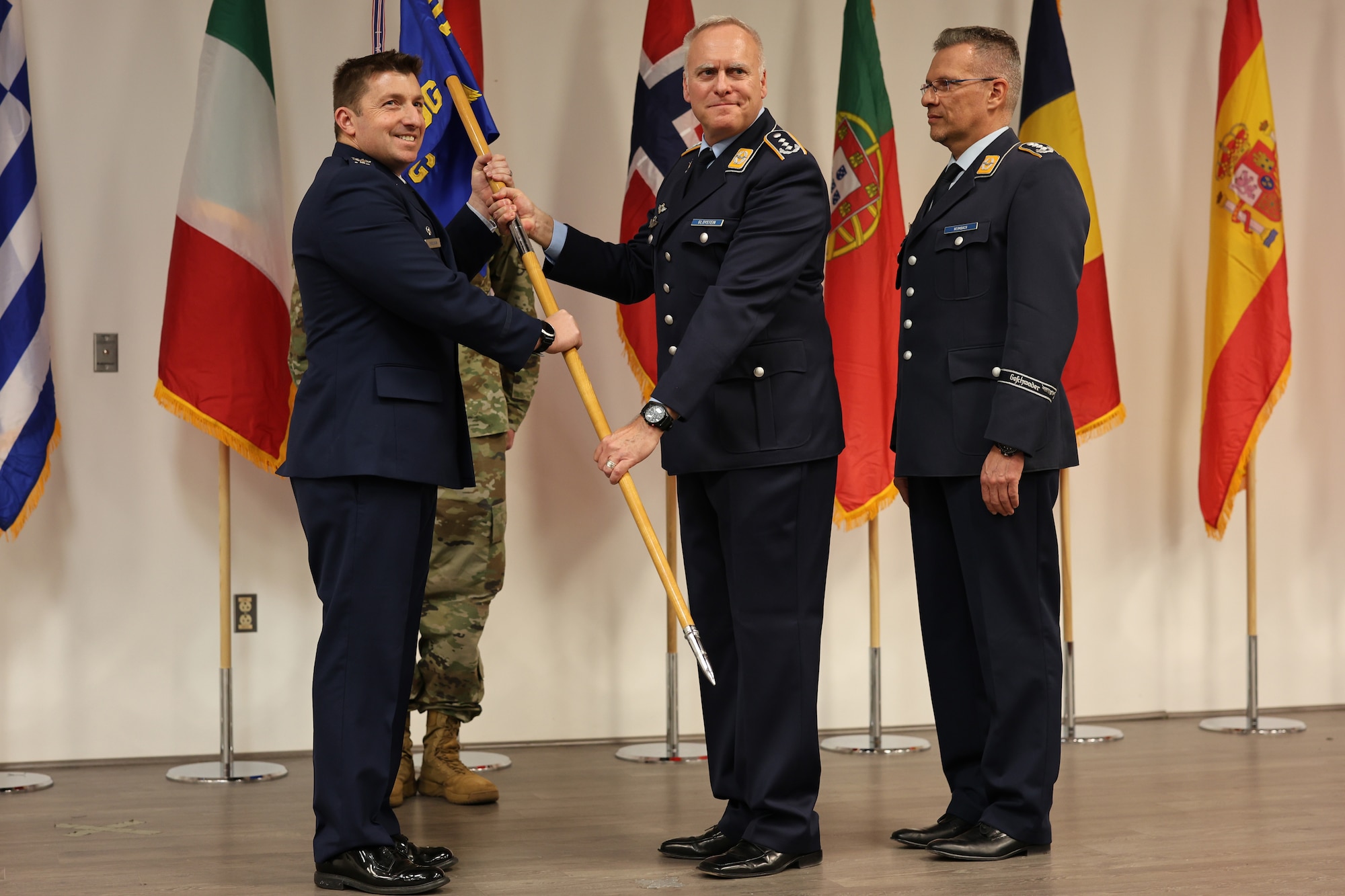 German Air Force Col. Jan Gloystein relinquishes command of the 80th Operations Group