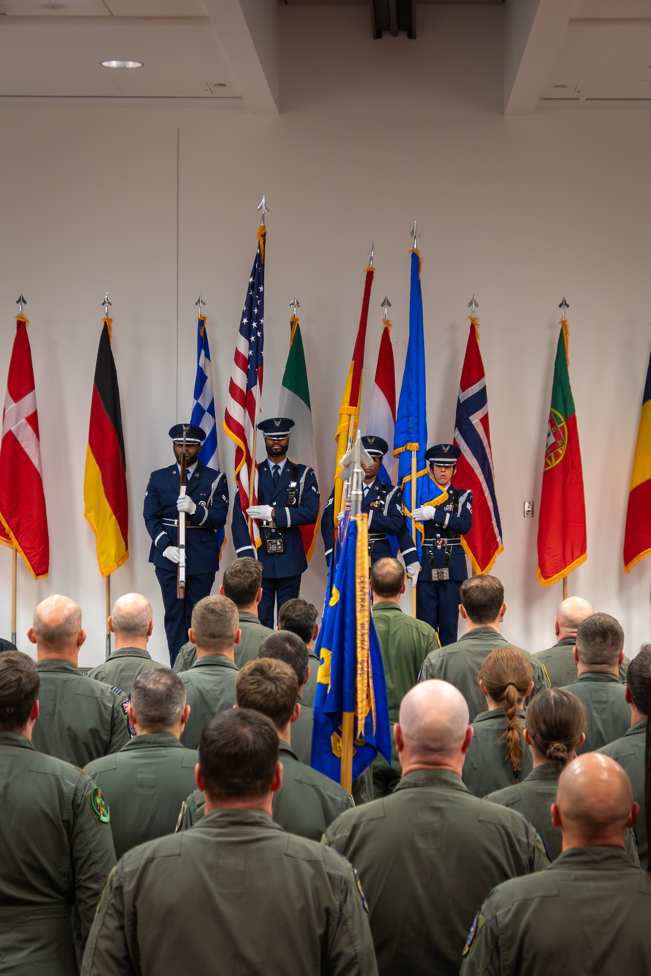 Sheppard Air Force Base Color Guard posts the colors prior to the 80th Operations Group change of command ceremony