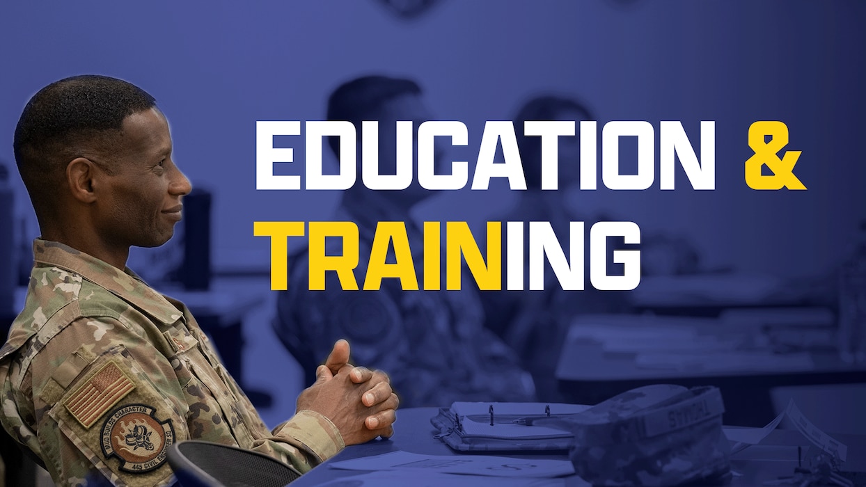 Purple graphic with military member, and white and yellow text.