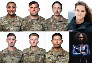 Meet the Military Athletes Competing in the 2026 Winter Olympics. Photo collage of WCAP Winter Olympians.
