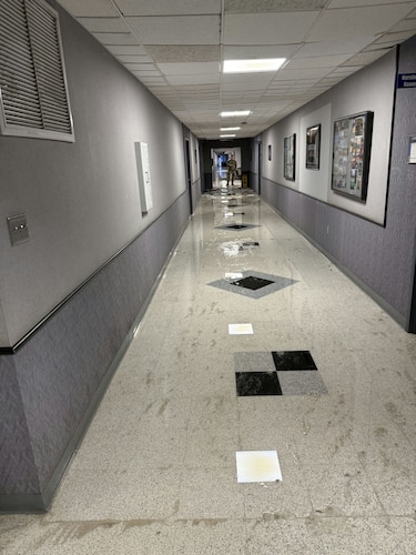 Damage in Building P-10.