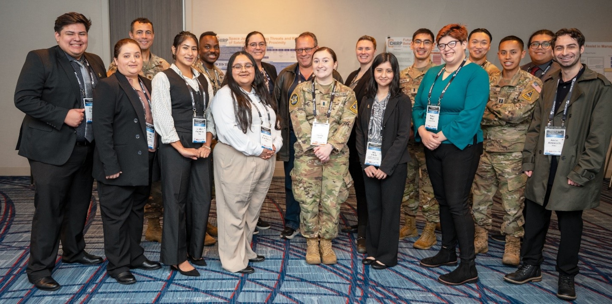 LOS ANGELES, Calif. – CHIRP students and their program directors gathered during Space Industry Days to learn from the knowledge and experiences of U.S. Space Force Guardians on January 23, 2026, during AFCEA’s Space Industry Days conference in Los Angeles, CA. The college seniors asked questions on topics ranging from career advice to the state of today’s global power dynamics within the space and cyber domain.  (U.S. Space Force photo by Jason Slawson)