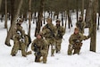 U.S. Army Soldiers attending the Infantry Advanced Leader Course conduct a field training exercise at the 166th Regiment – Regional Training Institute, Fort Indiantown Gap, Pennsylvania, Feb. 2-3, 2025. The exercise tests leadership, planning and small-unit tactics in a simulated operational environment. (U.S. Army photo by Sgt. 1st Class Shane Smith)