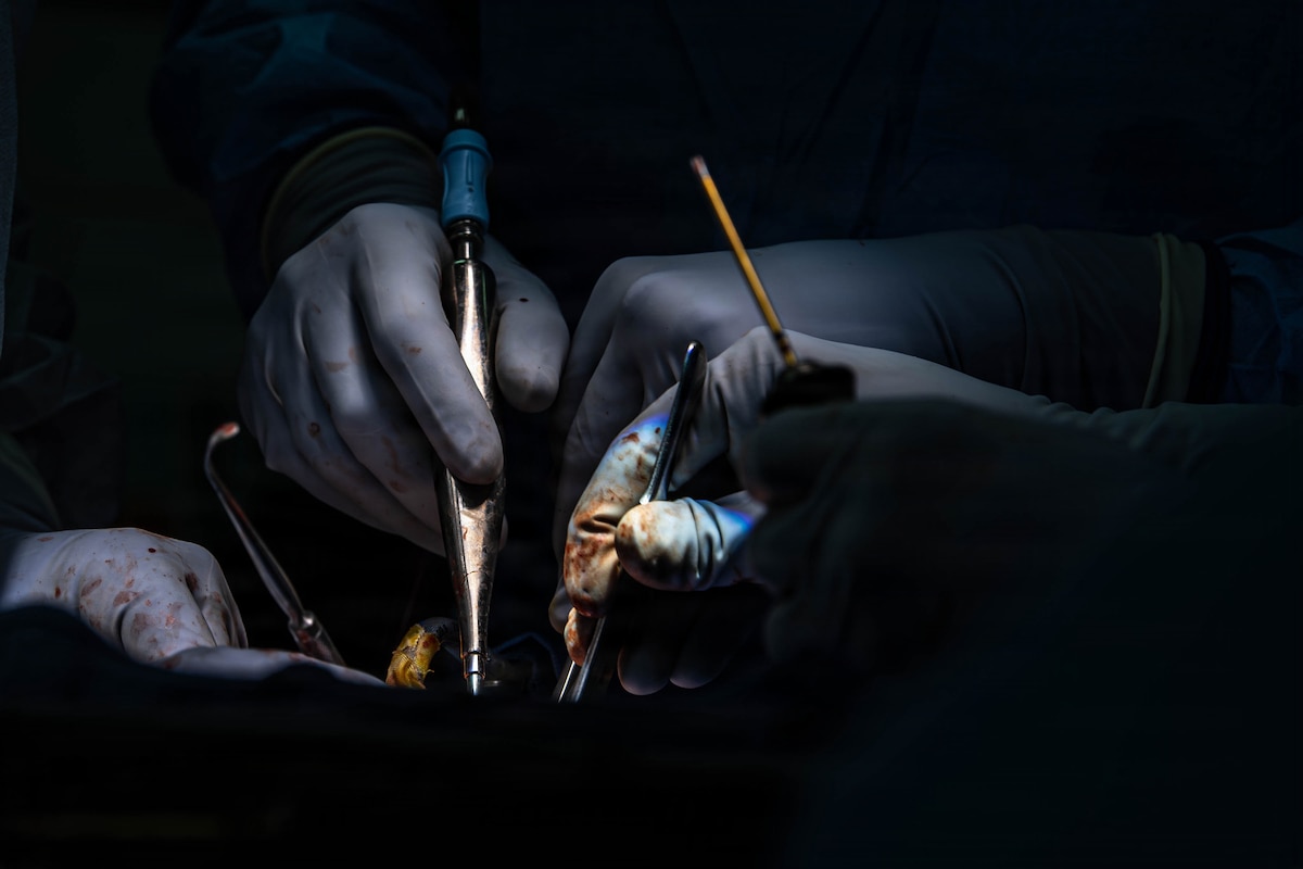 U.S. Air Force Airmen assigned to 86th Dental Squadron carry out bilateral sagittal split osteotomy surgery at Landstuhl Regional Medical Center, Germany, Jan. 29, 2026.