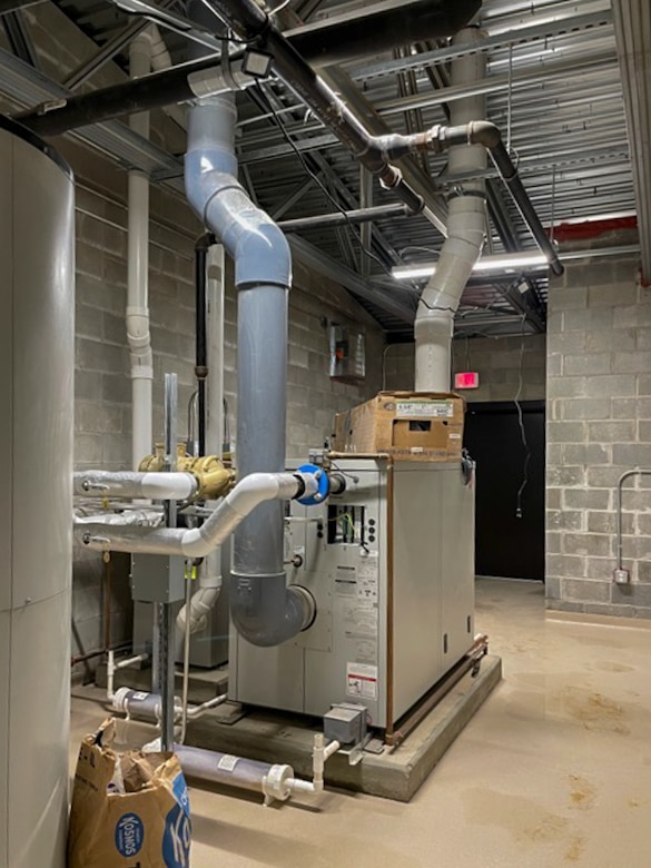 A primary and alternate water heater with connected plumbing are installed within a 5,000-square-foot hygiene facility at Fort Knox, Kentucky, Dec. 17, 2025. The redundant heating system ensures a continuous supply of hot water for 36 individual shower stalls and 34 sinks, providing support for U.S. Army Cadet Command during the annual Cadet Summer Training.

The U.S. Army Corps of Engineers, Louisville District project improves readiness for thousands of cadets and cadre.