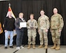 1st Sgt. Scott Cousins, Ms. Rose Gushanas, Lt. Col. Deborah Fisher, Maj. Benjamin Gonzalez, and Sgt. 1st Class Chad Crawford accept the Director of the Army National Guard State Safety Award of Excellence at the Army National Guard Safety Conference held Jan. 21, 2026, in Mobile, Alabama. (Courtesy photo)
