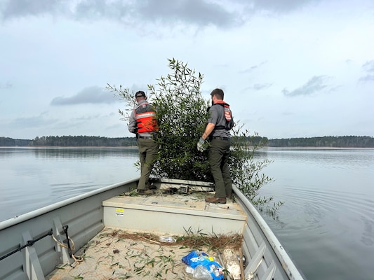 U.S. Army Corps of Engineers, Savannah District, refresh fish attractor sites at J. Strom Thurmond Lake on Jan. 12, 2026.