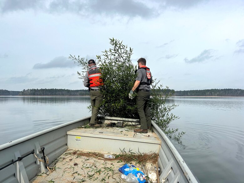 U.S. Army Corps of Engineers, Savannah District, refresh fish attractor sites at J. Strom Thurmond Lake on Jan. 12, 2026.
