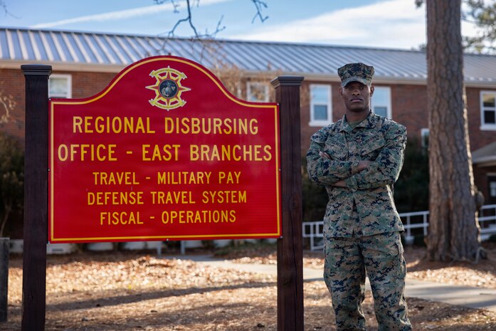 U.S. Marine Corps Lance Cpl. Seth Clayton, a finance technician with Headquarters and Service Battalion, 2nd Marine Logistics Group, poses for a photo at Marine Corps Base Camp Lejeune, North Carolina, Jan. 21, 2026. Clayton’s command selected him for warrior of the week for his work ethic and mission-first mindset, his commitment to mentoring his peers, and for his role as the single marine program spokesperson. Each week, 2nd MLG recognizes one outstanding Marine or Sailor that goes above and beyond in their duties and embodies the qualities of an outstanding service member. Clayton is a native of Shawnee, Kansas. (U.S. Marine Corps photo by Lance Cpl. Brady V. Hathaway)