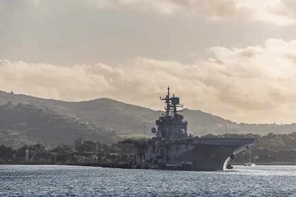 USS Iwo Jima (LHD 7) sits pier side in St. Croix, U.S. Virgin Islands, Dec. 11, 2025.