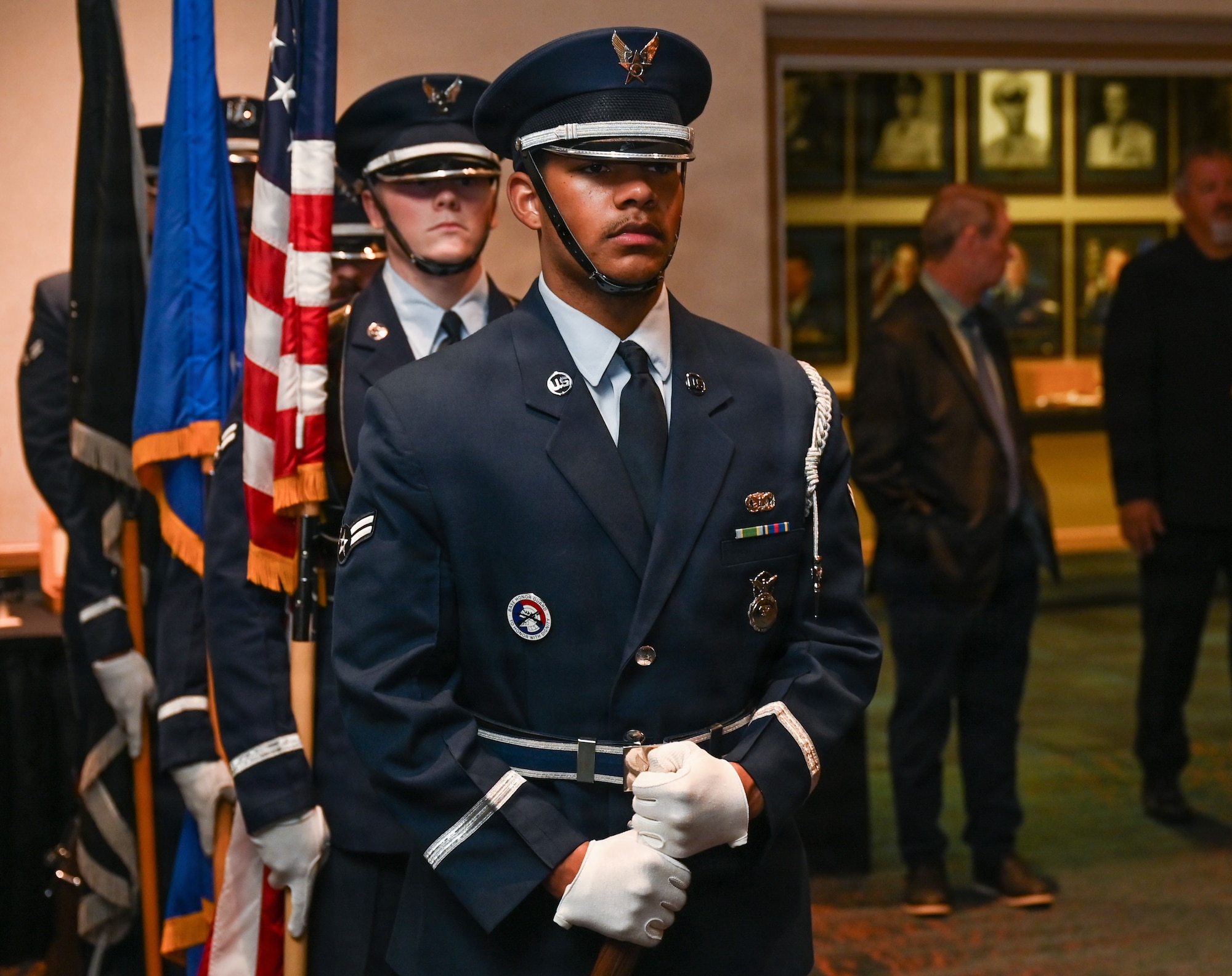 Vandenberg Honor Guard members await the commencement of the annual Vandenberg Gala.