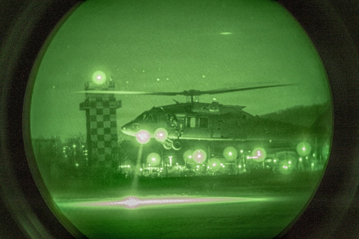 U.S. Army Soldiers assigned to 2nd Battalion, 2nd Aviation Regiment, 2nd Combat Aviation Brigade, 2d Infantry Division/ROK–U.S. Combined Division, alongside U.S. Army Special Forces Operational Detachment-Alpha and Republic of Korea Special Operations Forces, conduct combined air assault operations during day and night training, Feb. 2, 2026.