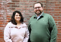 Naval Surface Warfare Center, Philadelphia Division (NSWCPD) professionals Celynda Cortez (left) and Jared Doherty (right) were awarded the Naval Sea Systems Command (NAVSEA) Philip Heiler Award for Human Resources Excellence.  The duo earned the honor for developing the Incentive Awards Tool, a Power Apps solution that streamlined the Navy’s employee recognition process and reduced more than 1,500 hours of manual data entry annually.
(U.S. Navy photo by Sgt. Najee Tate-Milton)