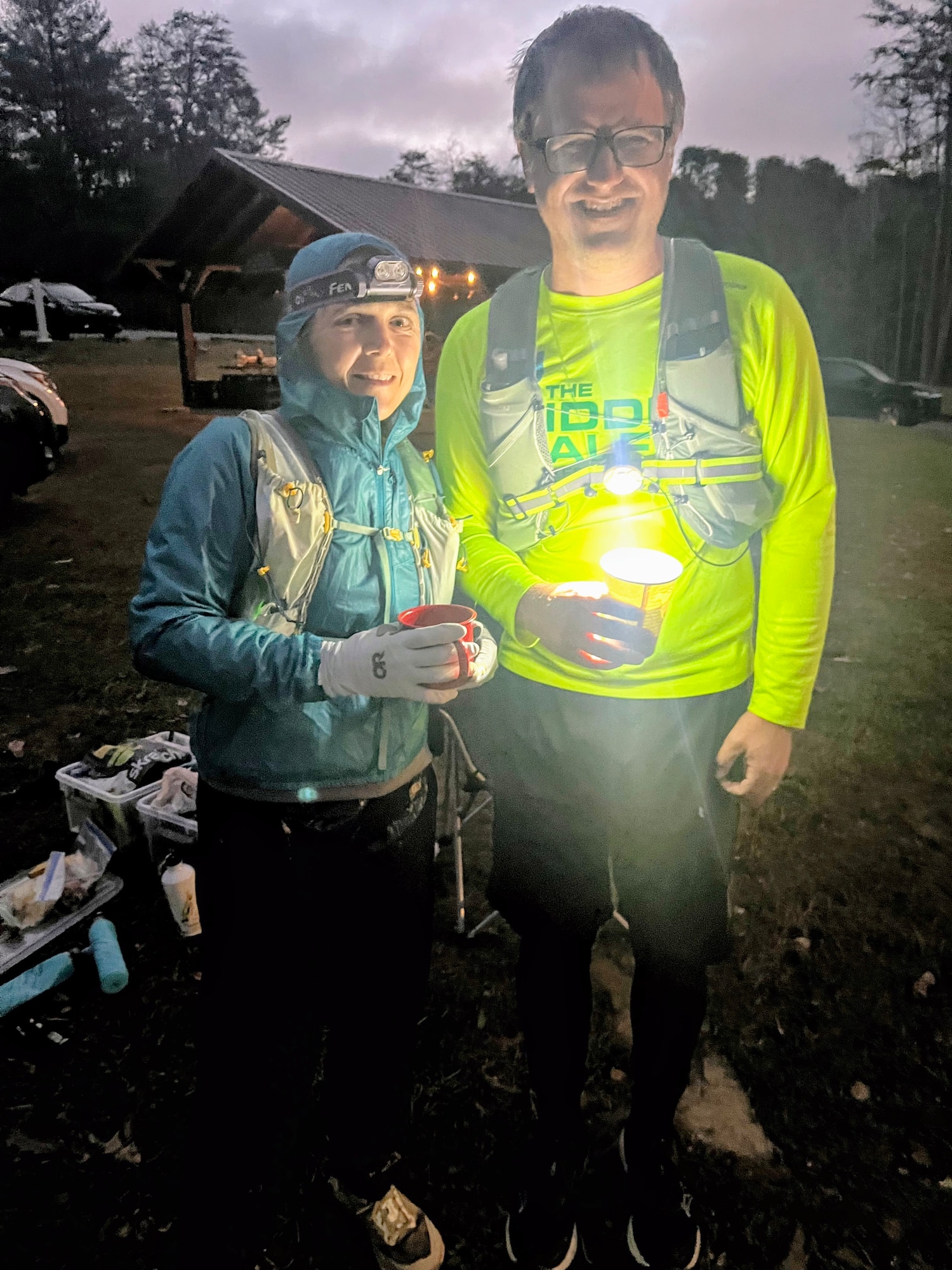 Arnold Air Force Base employee Ashley Rose-Nalin the Fall Creek Falls 100-mile race that took place on Nov. 22-23, 2025, at Fall Creek Falls State Park in Spencer, Tenn. During her time racing, she was able to be joined by pacers that included friends and family, such as her husband, Joe Nalin. Other family members were also able to meet her at checkpoints with food, drinks and encouragement. (Courtesy Photo)