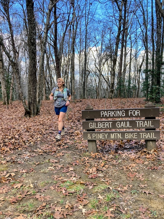 Arnold Air Force Base employee Ashley Rose-Nalin accomplished a running milestone for herself in completing the Fall Creek Falls 100-mile race. She completed the race in 29 hours and 29 minutes. The annual race took place on Nov. 22-23, 2025, at Fall Creek Falls State Park in Spencer, Tenn. (Courtesy Photo)