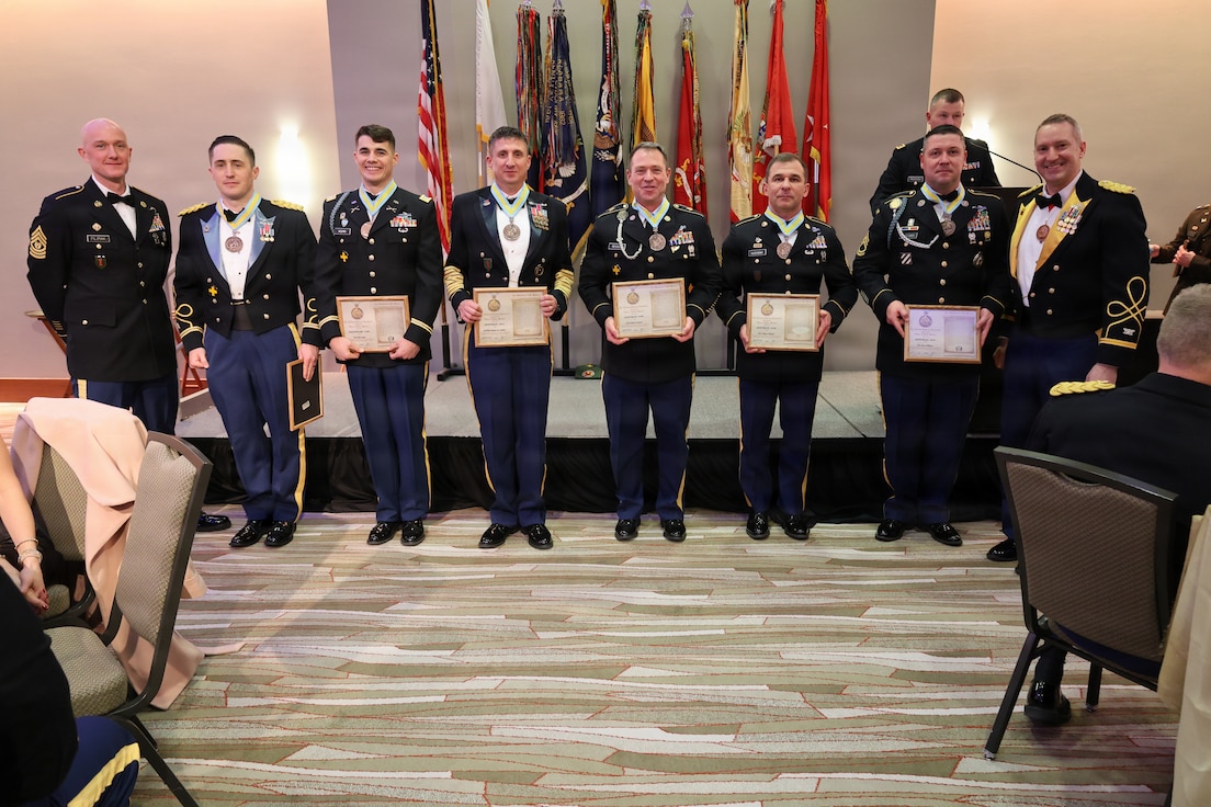 Soldiers were presented the Order of St. Maurice – Centurion during the 33rd Infantry Brigade Combat Team military ball Feb. 7, 2026.