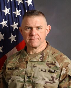 Col. Christopher S. Ratcliff stands for a portrait photo at the Missouri National Guard Joint Force Headquarters, Jefferson City, Missouri, March 28, 2024.