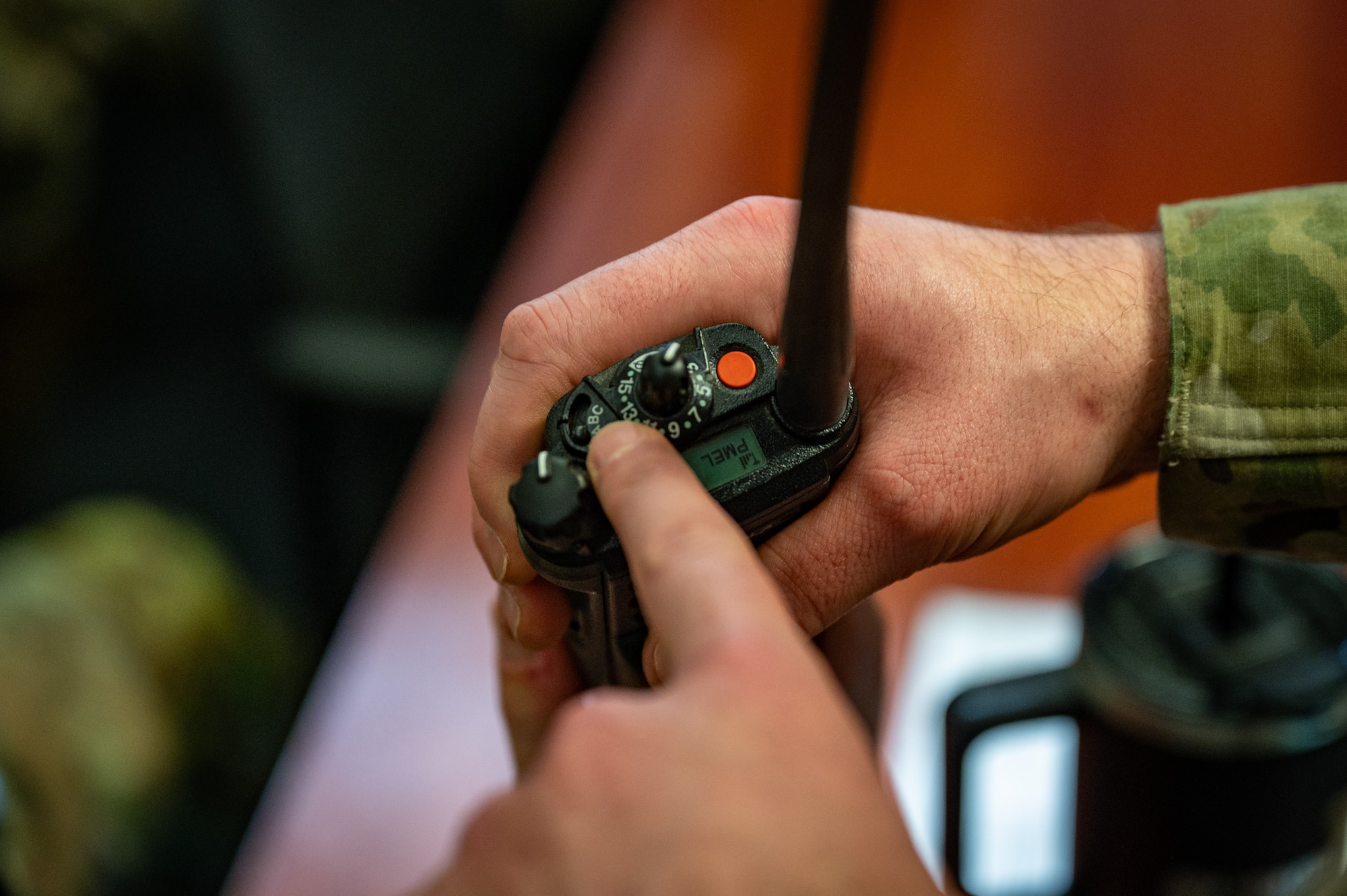 A Joint Base Elmendorf-Richardson Airman uses a radio during the land mobile radio training in the Mission Ready Airman training portion of the Professional Development Center’s Noncommissioned Officer Foundation Course 500 at JBER, Alaska, Feb. 6, 2026. Students practice proper radio procedures to ensure reliable communication in dynamic environments. (U.S. Air Force photo by Senior Airman Hunter Hites)