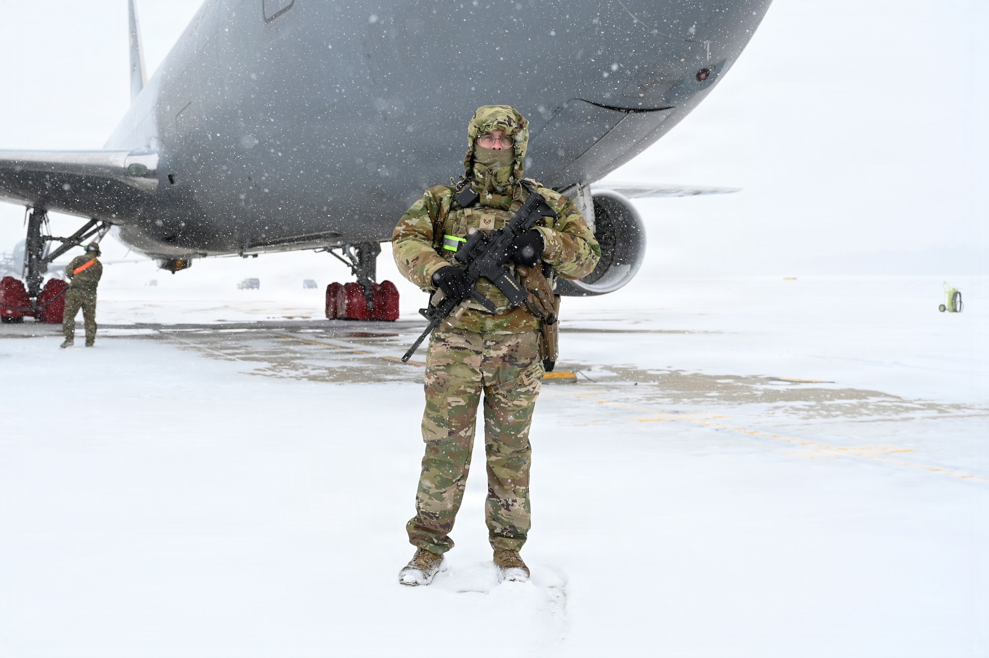 Defender stands on the flight line