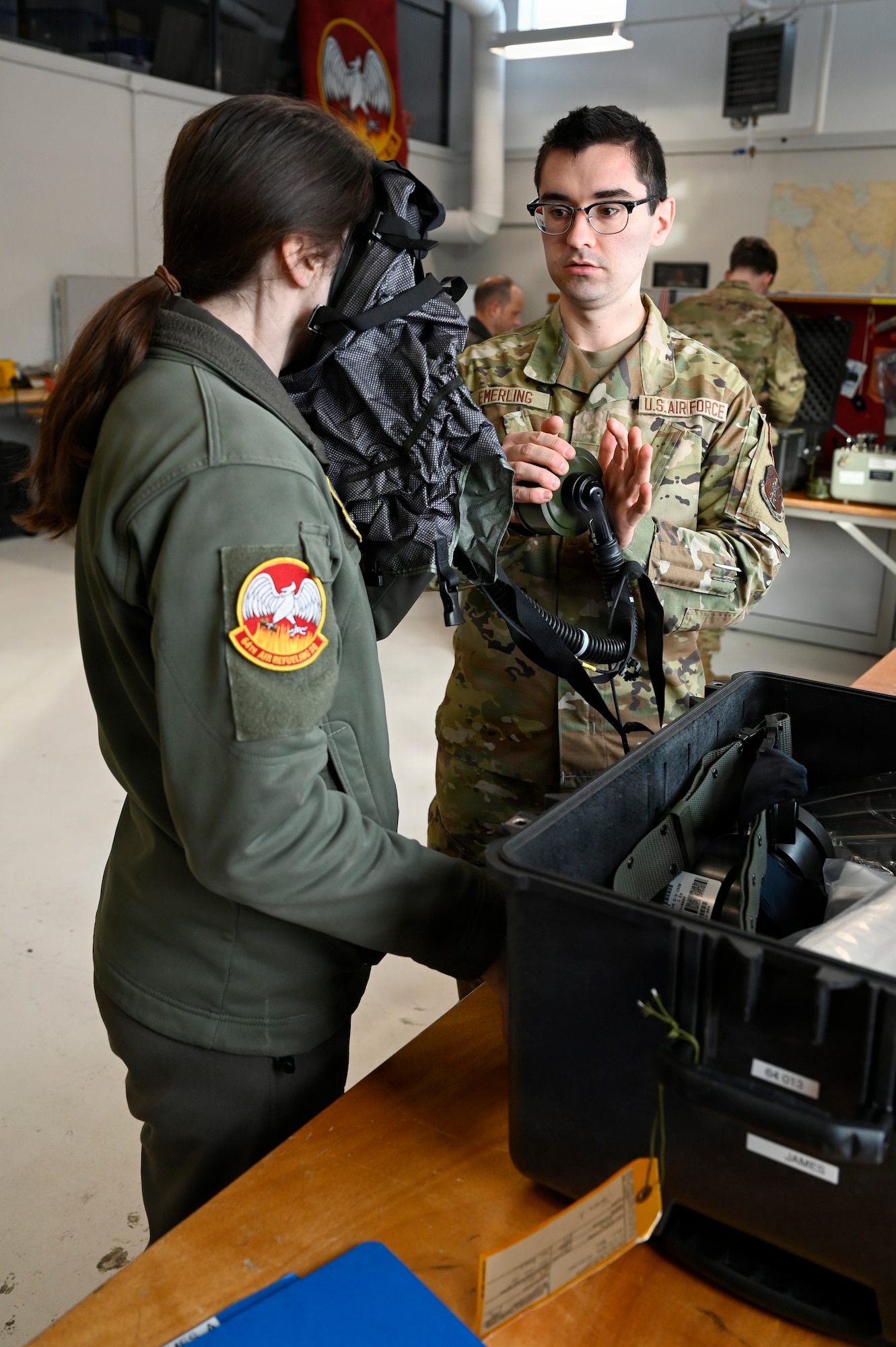Airman fitted for mask