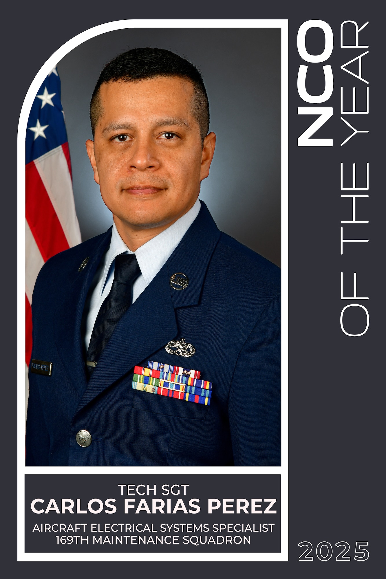 A graphic depicting an annual award winner from the South Carolina Air National Guard