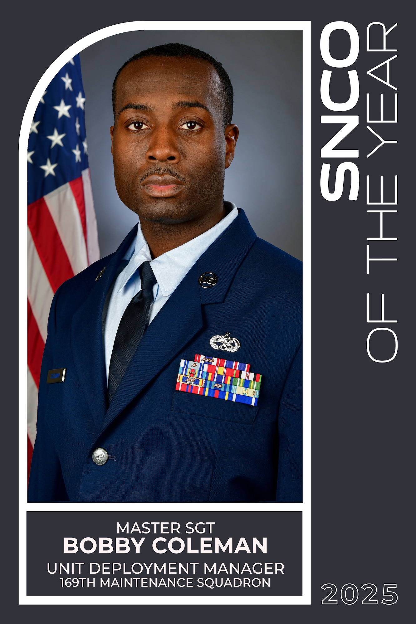 A graphic depicting an annual award winner from the South Carolina Air National Guard