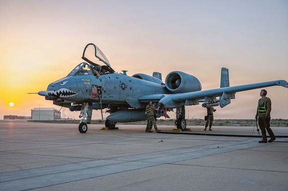 U.S. Airmen assigned to the 75th Mission Generation Force Element perform hot-pit refueling operations at a base in the U.S. Central Command area of responsibility, Feb. 1, 2026. Through integrated combat turns and hot-pit refuels, Airmen sharpened rapid refuel and rearm techniques at contingency locations, reducing time-to-launch while maintaining strict safety standards. (U.S. Air Force photo by Staff Sgt. Tylin Rust)