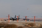 U.S. Air Force F-15E Strike Eagle aircraft taxi off of the runway after landing at a base in the Middle East, Jan. 18, 2026. The U.S. maintains a highly agile fighting force, leveraging the most advanced capabilities to support the long-term security and stability of the region. (U.S. Air Force photo by Senior Airman Jared Brewer)