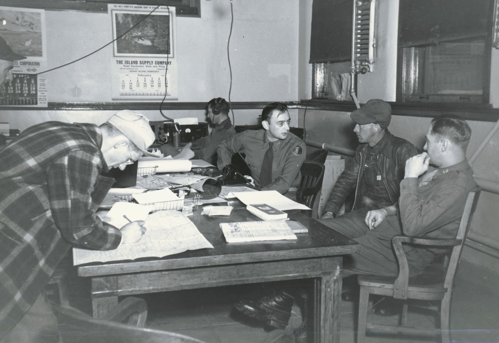 Photo of disaster relief operations during the Blizzard of 1949