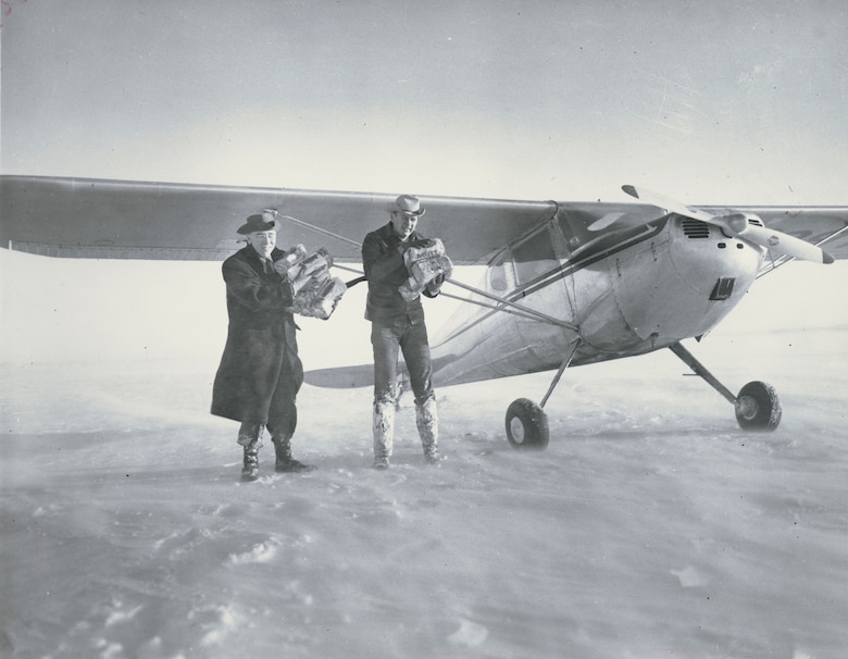 Photo of disaster relief operations during the Blizzard of 1949