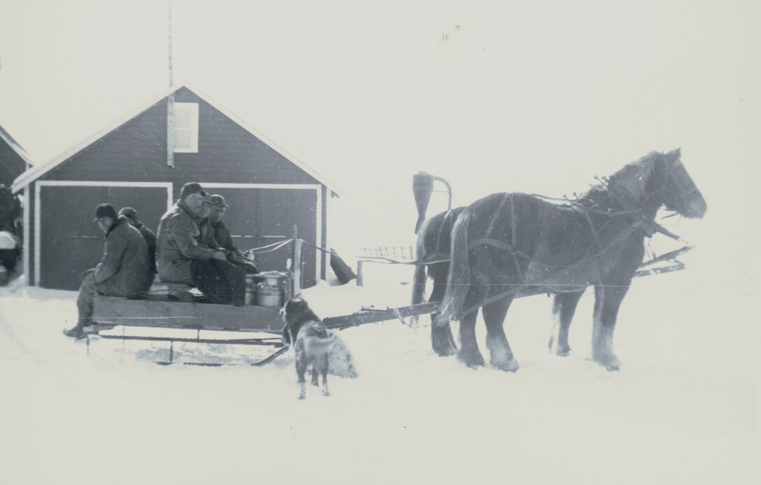 Photo of disaster relief operations during the Blizzard of 1949