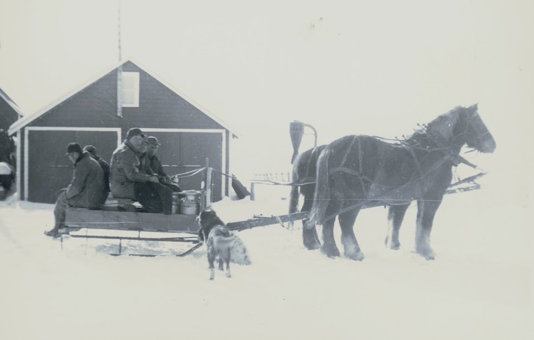 Photo of disaster relief operations during the Blizzard of 1949
