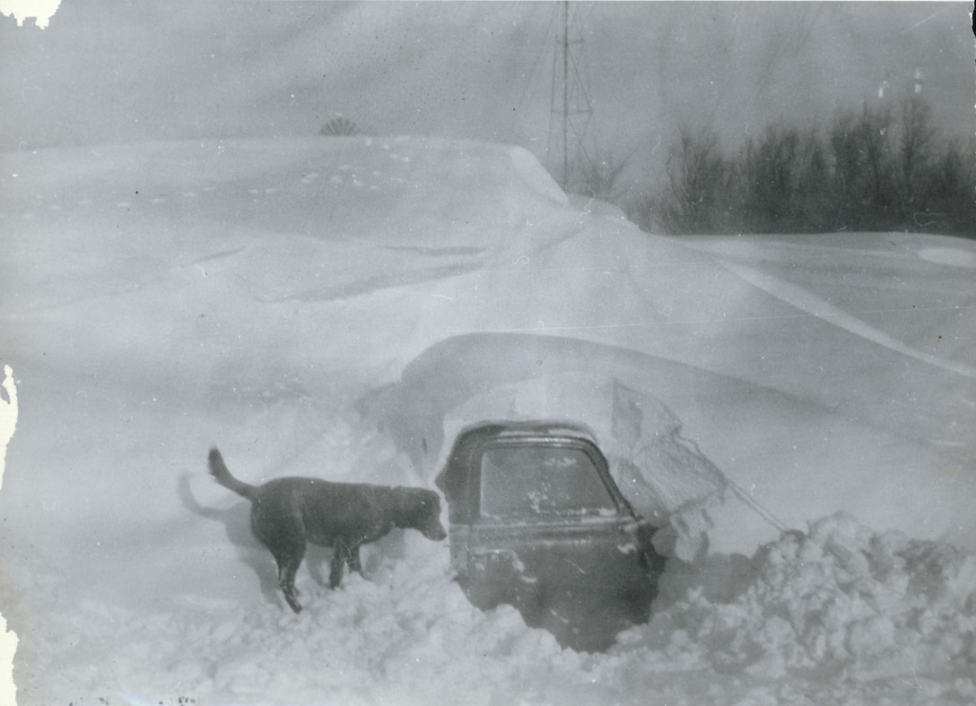 Photo of disaster relief operations during the Blizzard of 1949