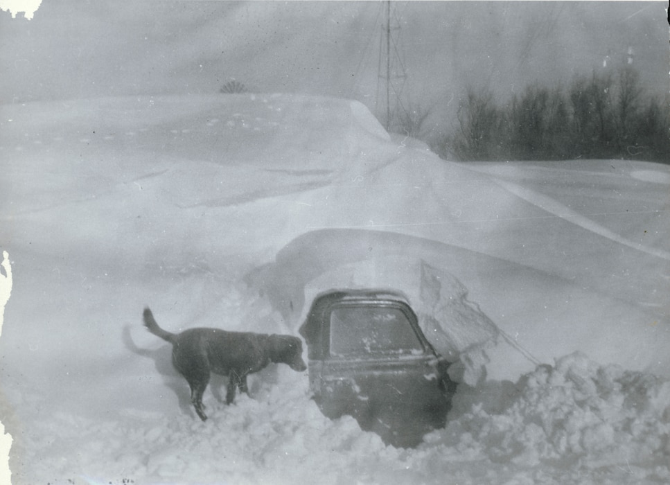 Photo of disaster relief operations during the Blizzard of 1949