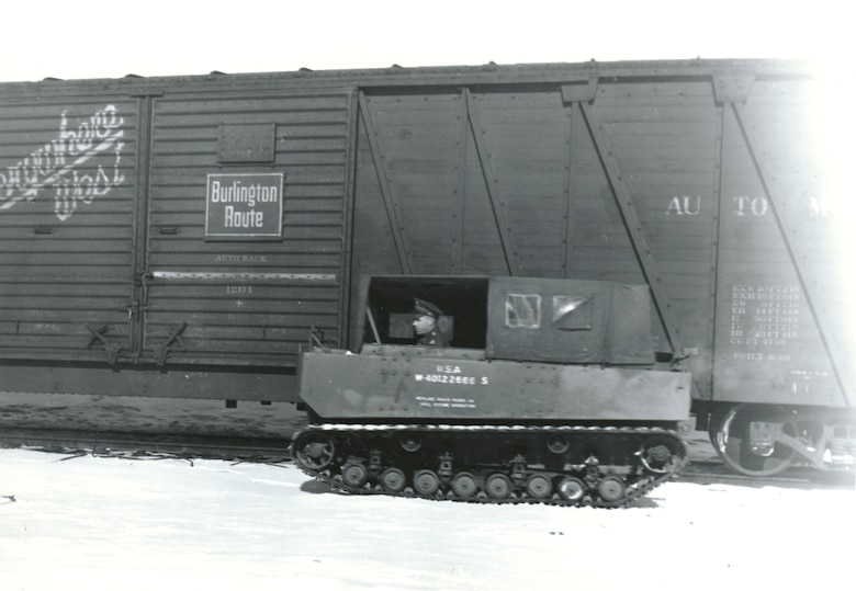 Photo of disaster relief operations during the Blizzard of 1949