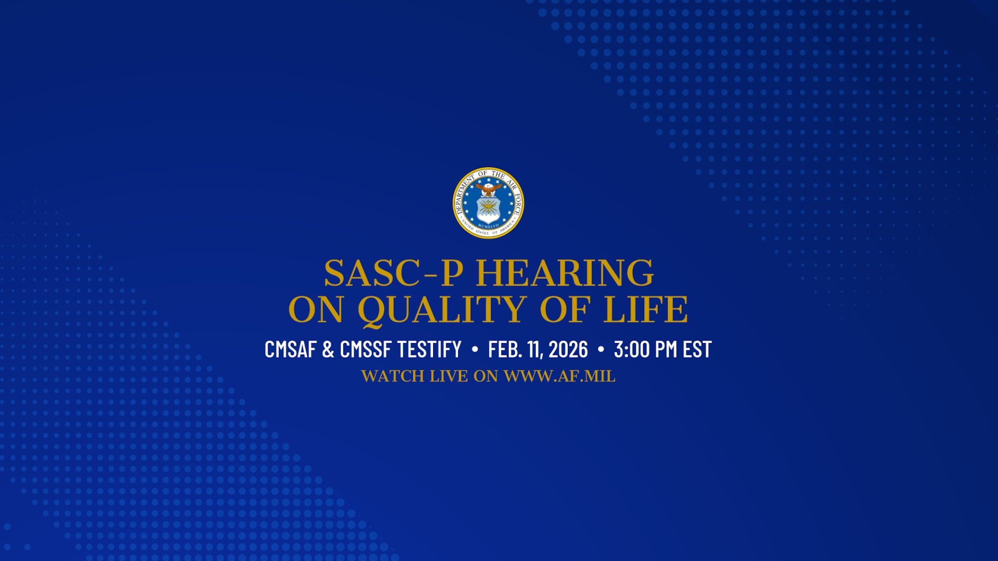 SASC-P HEARING ON QUALITY OF LIFE