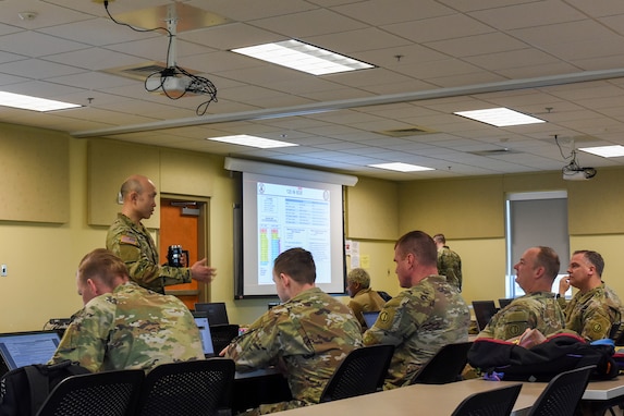 Col. Christopher Tung, G3, 85th U.S. Army Reserve Support Command, speaks to members of the 2-345th Training Support Battalion, the 3-360th TSBN, and the 2-382nd Logistics Support Battalion during a Mobilization Assessment Workshop held at Fort Hood, Texas, February 2-6, 2026.