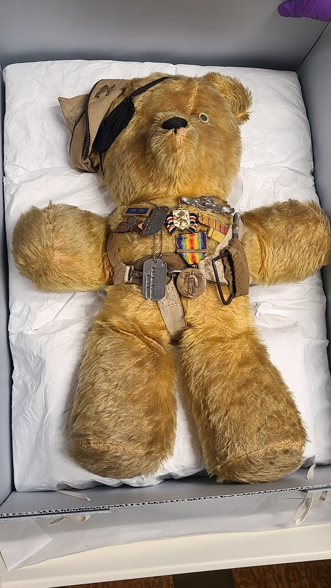 The National Museum of the U.S. Air Force identifies a teddy bear named Col. Elmer E. Elmer was the official mascot for the crew of the B-29 “Deacon’s Disciples."