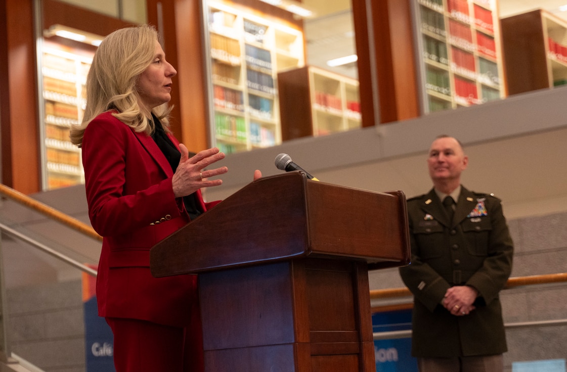 Gov. Spanberger gives remarks at the legislative reception