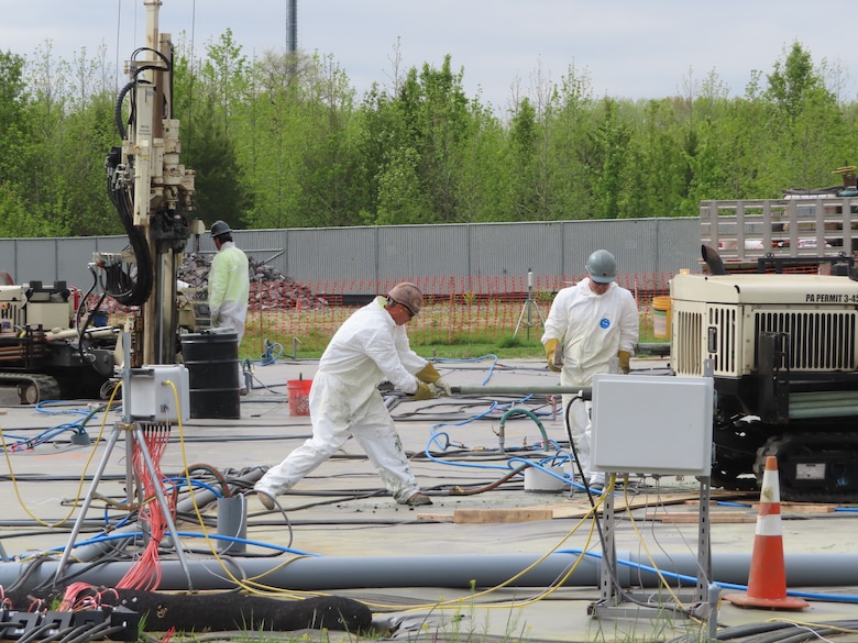 DEEPWATER, N.J. (Jan. 13, 2026) U.S. Army Corps of Engineers contractors conduct construction work at the former DuPont Chambers Works plant in Deepwater, N.J.
Under the Formerly Utilized Sites Remediation Program (FUSRAP), the Army Corps is cleaning up radioactive waste associated with Manhattan Project research that took place at the site during the World War II era. (U.S. Army Photo)