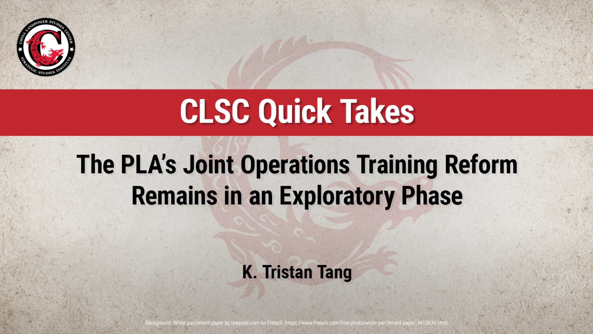 Slide for The PLA’s Joint Operations Training Reform Remains in an Exploratory Phase