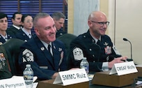 CMSAF Wolfe and CMSSF Bentivegna testify at the Pentagon