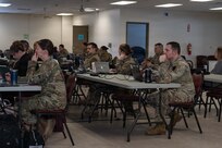 Pennsylvania National Guard Soldiers participate in an Artificial Intelligence 201 class at Fort Indiantown Gap, Pennsylvania, Feb. 11-12, 2026. The course, taught by U.S. Army War College faculty, focused on responsible AI use and practicing critical thinking skills for effective AI prompting. (U.S. Army National Guard photo by Sgt. Kayden Bedwell)
