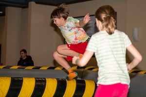 Military children play.