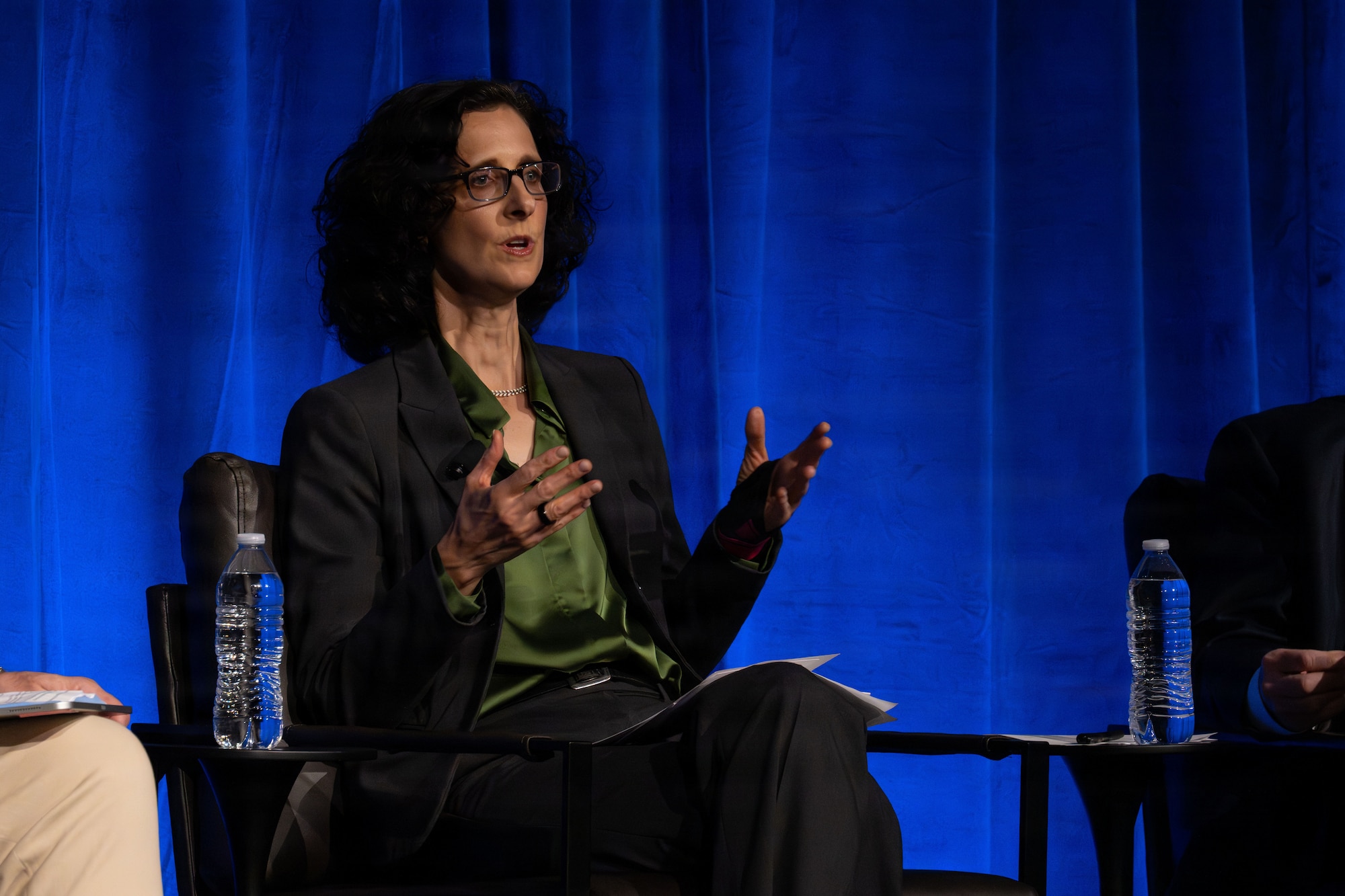 Melissa Johnson speaks during a panel at the annual Special Air Warfare Symposium.