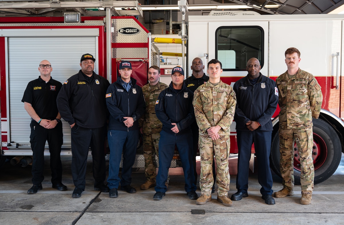 Members of the 42d Civil Engineer Squadron Fire Department pose for a photo at Gunter Annex, Alabama, Feb. 09, 2026