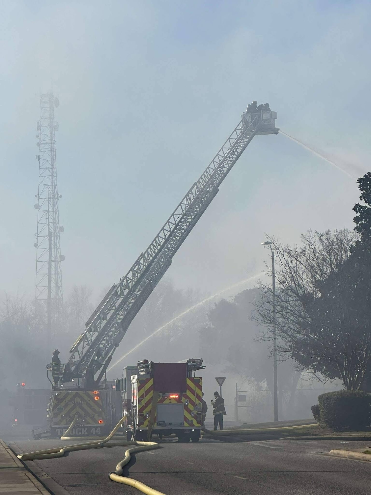 42d CES firefighters partnered with the Montgomery Fire Department to contain an off-base fire at Gunter Annex, Alabama, Feb. 01, 2026.